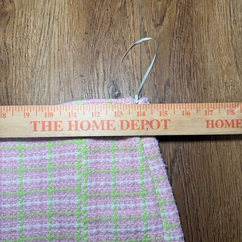 ZARA Tweed Pink Green Plaid‎ Mini Skort Skirt Womens S Barbiecore  preppy shorts - Picture 6 of 11